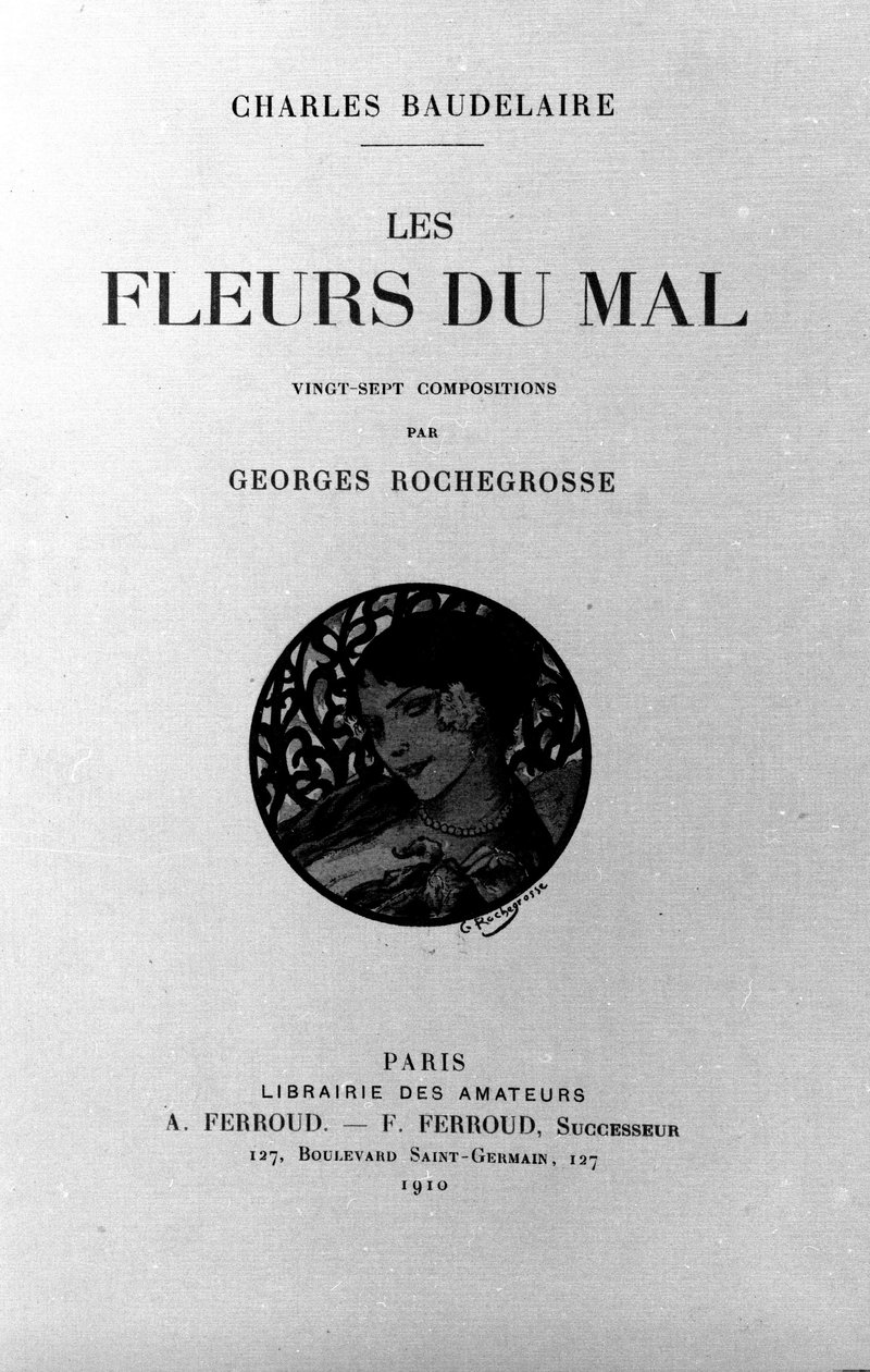 Frontispice of “The Flowers of Evil” by Charles Baudelaire (1821-1867) illustrated by Georges Antoine Rochegrosse (1859-1938) 1910 作者 乔治·玛丽·罗什格罗塞（Georges Marie Rochegrosse）
