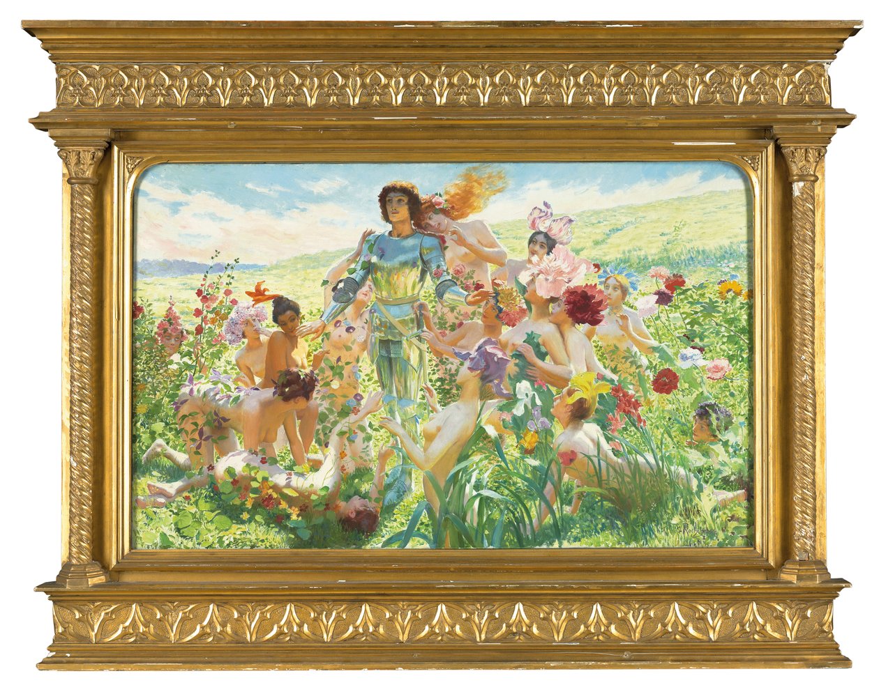 花骑士（布面油画） 作者 乔治·玛丽·罗什格罗塞（Georges Marie Rochegrosse）