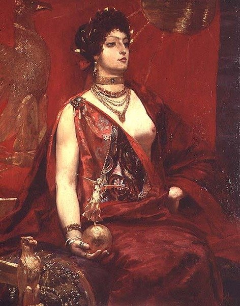 红衣女郎的画像 作者 乔治·玛丽·罗什格罗塞（Georges Marie Rochegrosse）