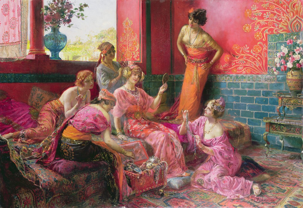 1921年后宫的女儿们 作者 乔治·玛丽·罗什格罗塞（Georges Marie Rochegrosse）