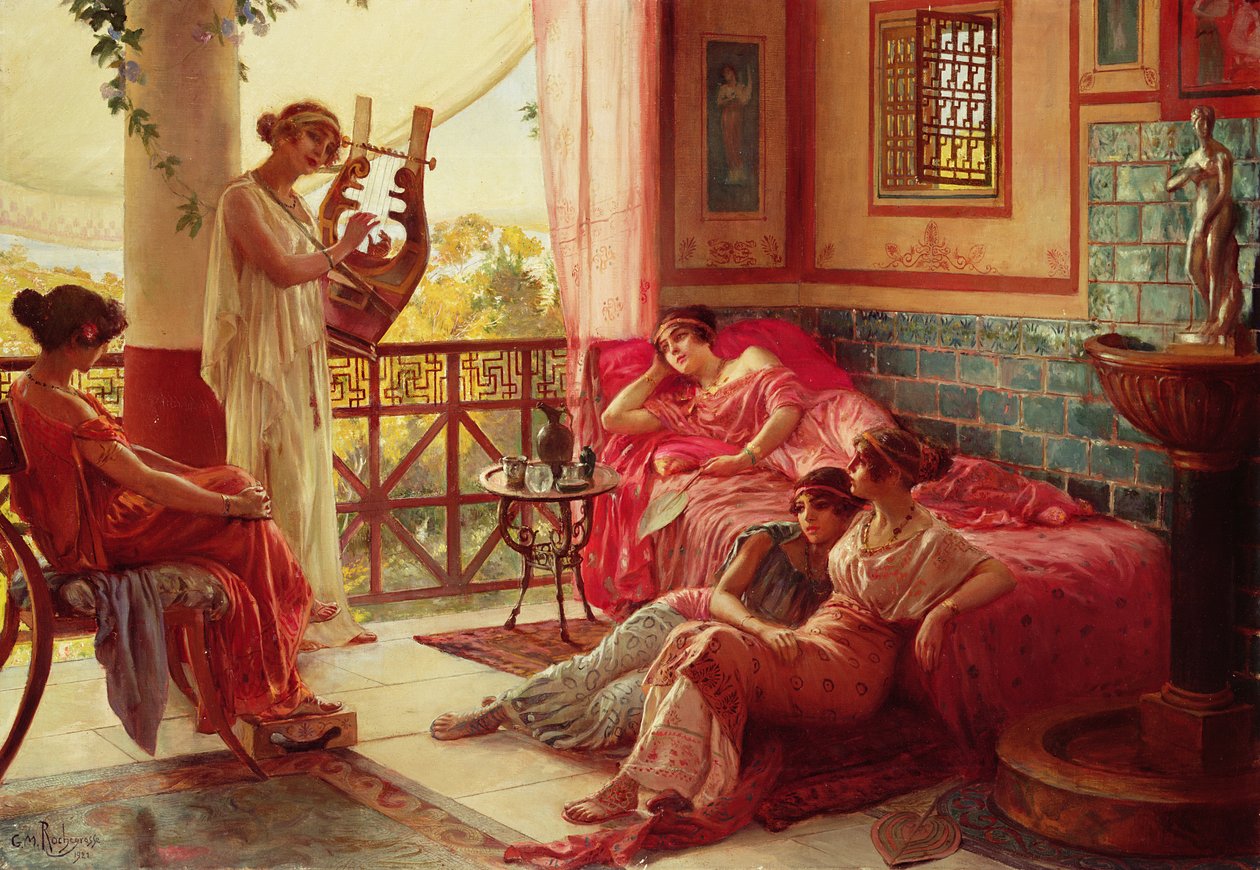 Lyre Player 作者 乔治·玛丽·罗什格罗塞（Georges Marie Rochegrosse）