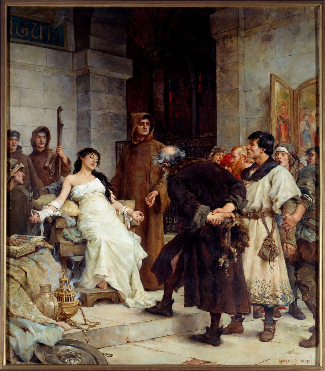 Georges Moreau de Tours (1848-1901) 1885 年绘画中世纪的耻辱。 2,6x3 米南特美术博物馆 作者 乔治·莫罗·德图尔