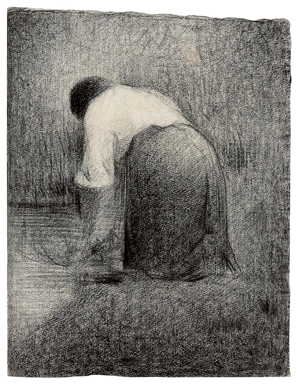 跪着的女人；跪着的女人，约1881年 作者 乔治·皮埃尔·苏拉特