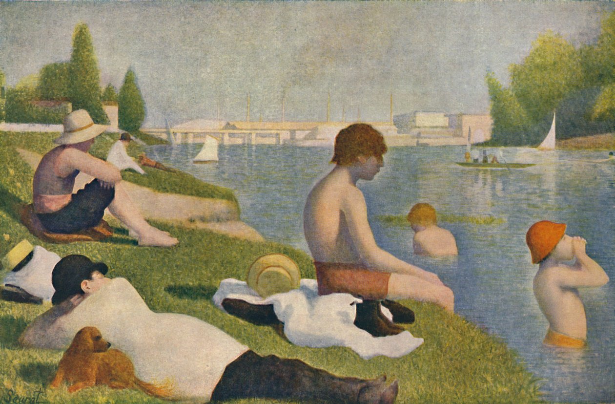 拉贝格纳德（La Baignade），1884年在亚涅尔（Asnieres）的泳客，1937年。 作者 乔治·皮埃尔·苏拉特