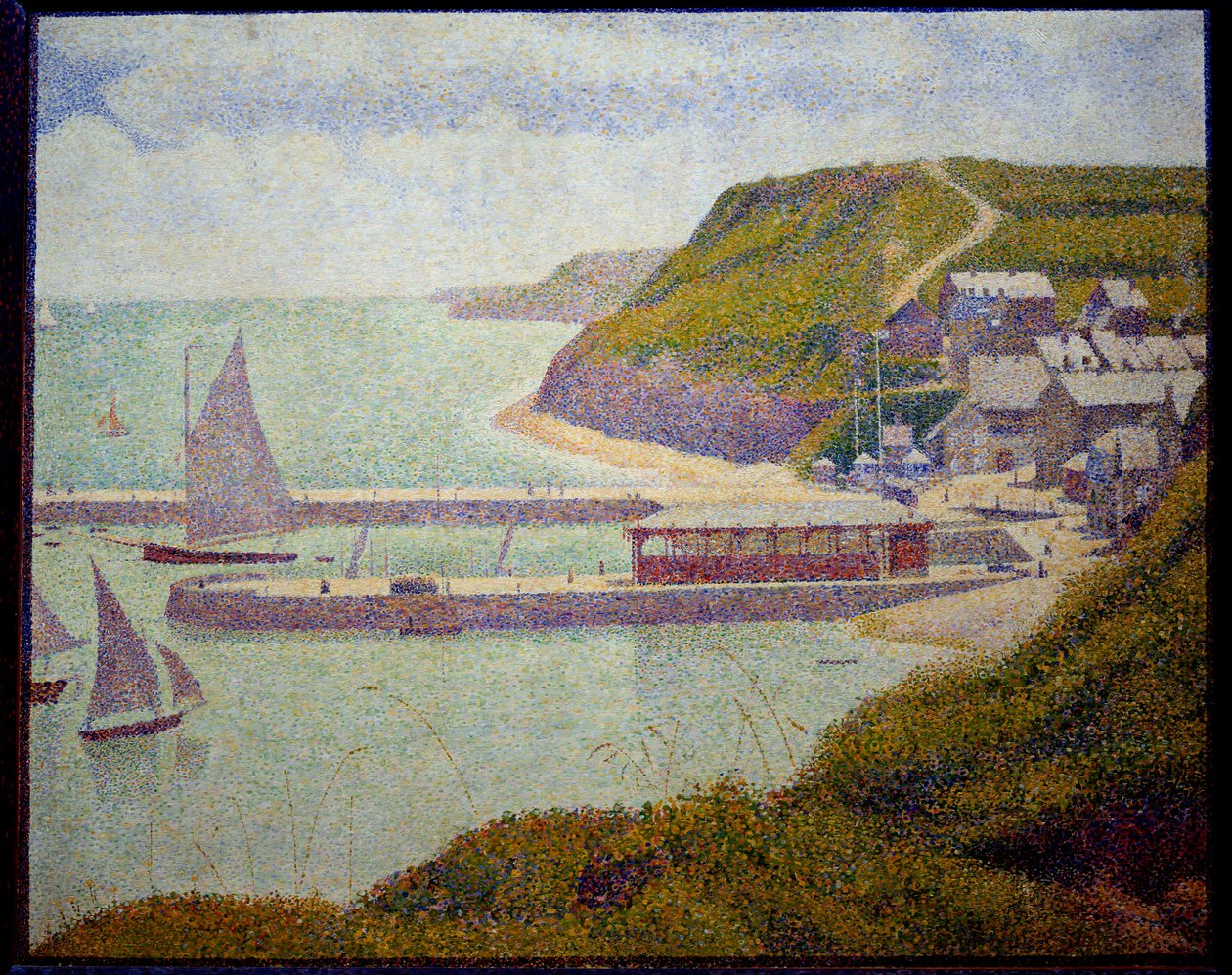 Port en Bessin, before port, maree haute 绘画 Georges Seurat (1859-1891) 1888 年 0,67x0,82 米。 巴黎，奥赛博物馆 作者 乔治·皮埃尔·苏拉特