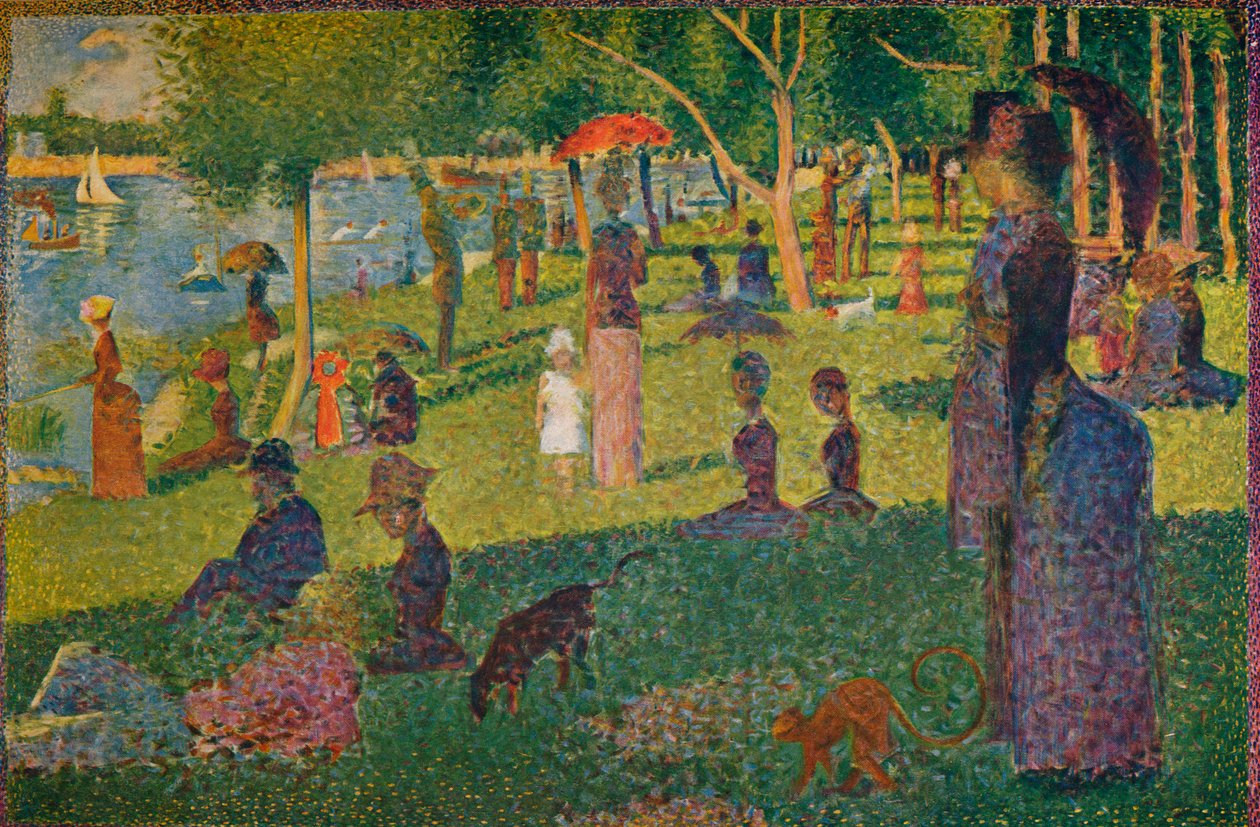 1884年在拉格兰德·雅特（La Grande Jatte）上研究《星期日》 作者 乔治·皮埃尔·苏拉特