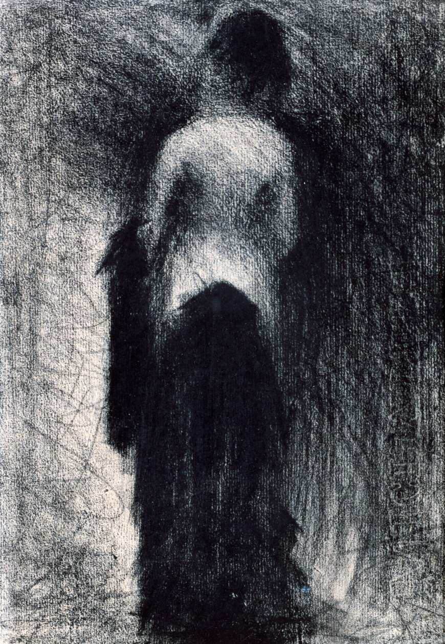 从背面看的女人，c1880-1891 作者 乔治·皮埃尔·苏拉特