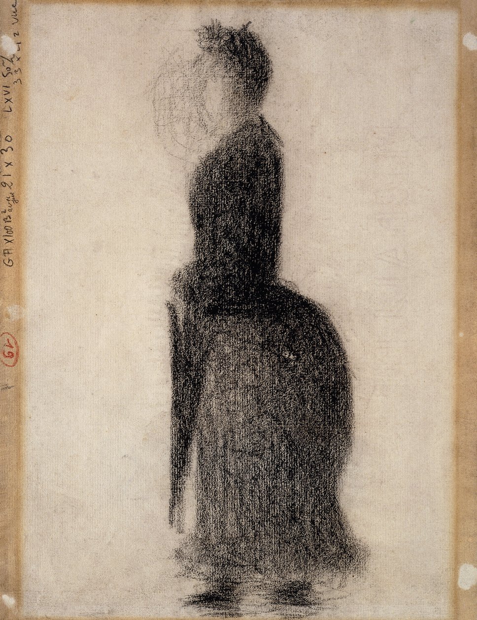 带阳伞的女人;带伞的女人，约1883年 作者 乔治·皮埃尔·苏拉特