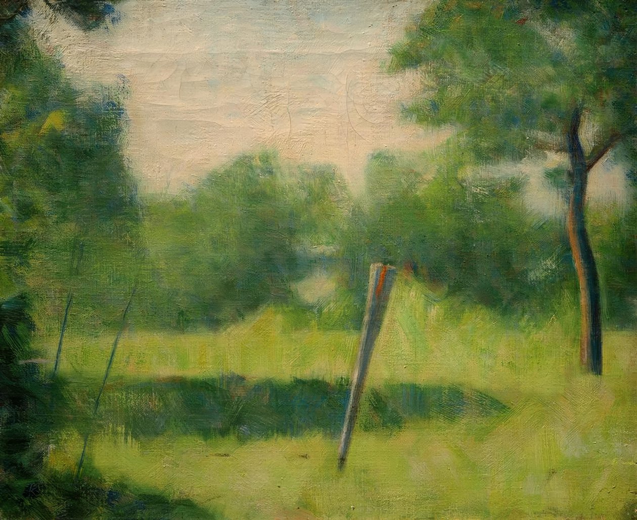 Paysage au piquet（带杆的风景） 作者 乔治·苏拉特