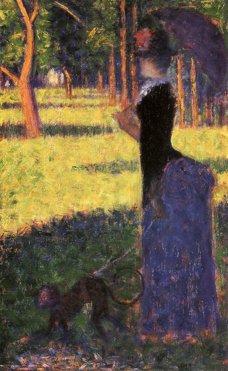 研究La Grande Jatte：有猴子的女人，1884年 作者 乔治·苏拉特