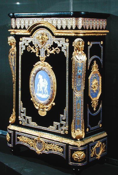 餐具柜，约1855年（乌木，青铜和彩绘搪瓷） 作者 乔治和莱格斯特·阿奇里（FL.1855）蒙布罗