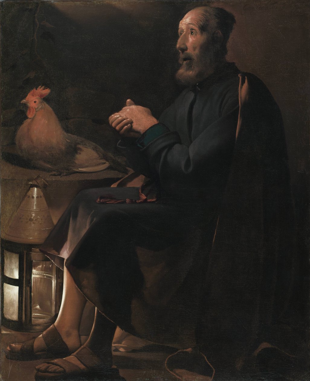 法语: Les larmes de Saint-Pierre Saint Peter Repentant 作者 乔治·德拉图尔