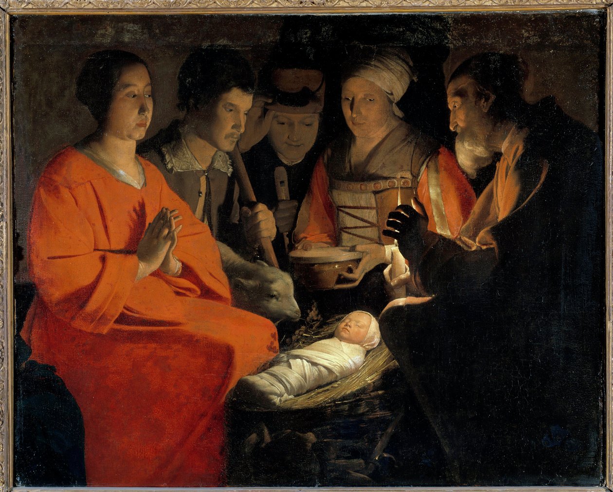 Georges de La Tour (1593-1652) 17 世纪的《牧羊人的崇拜》画作。 1,07x1,31 m 作者 乔治·德拉图尔