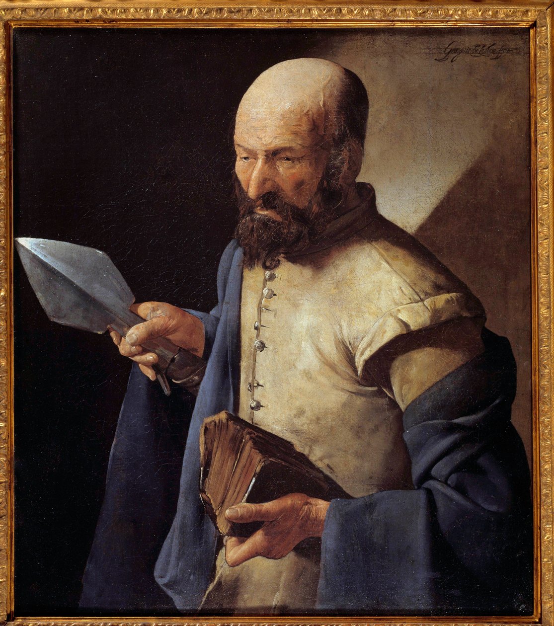 Georges de la Tour (1593-1652) 17 世纪太阳所绘的使徒圣托马斯。 0,51x0,71 m 作者 乔治·德拉图尔