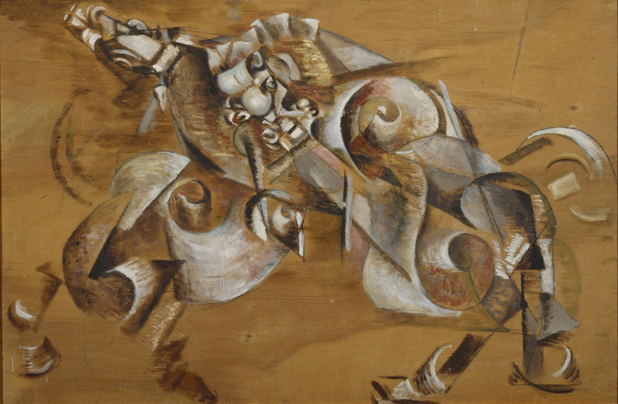 狮子攻击马匹，1917-1918年 作者 格奥尔基·博格丹诺维奇·雅库洛夫