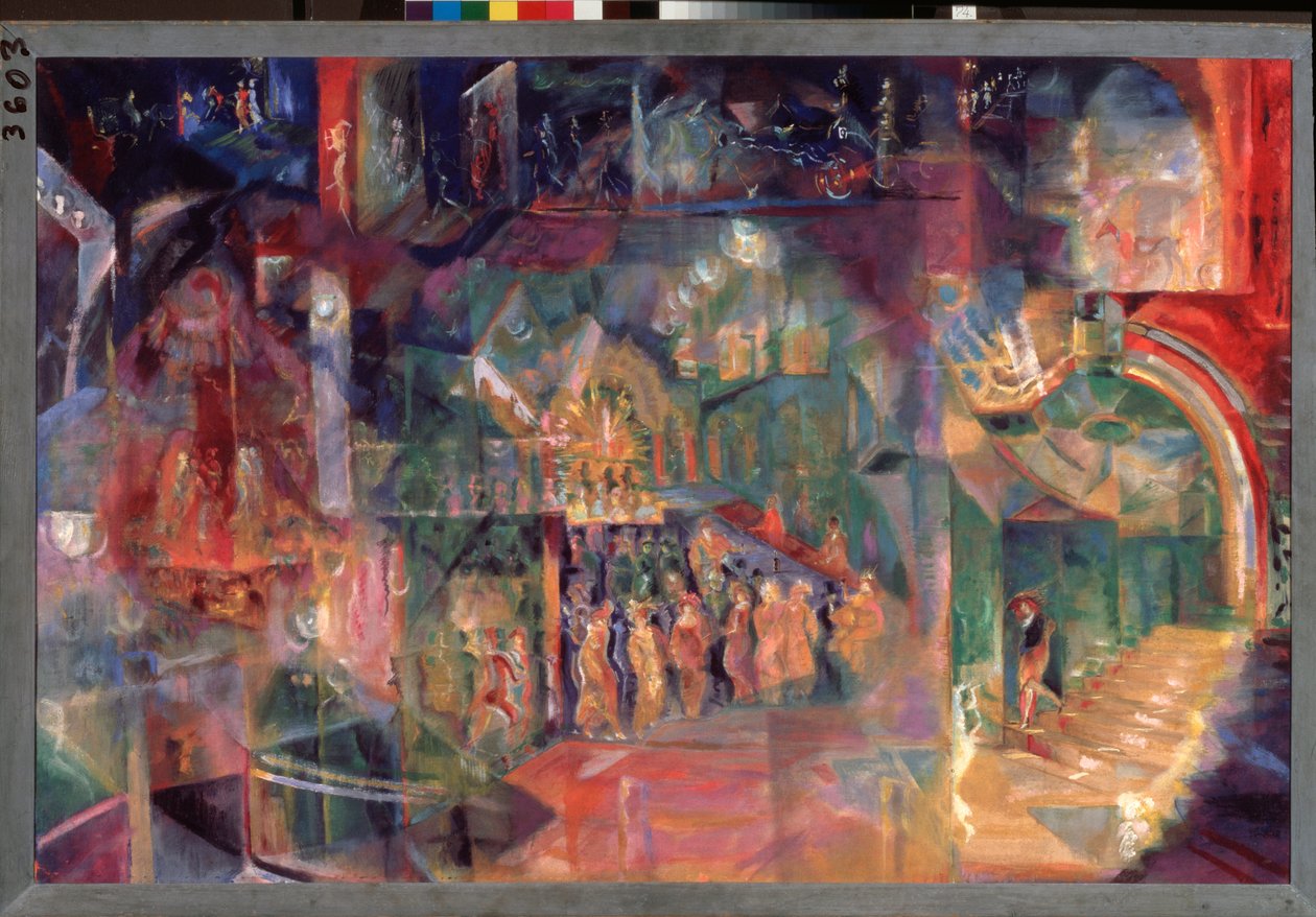 酒吧 - 格奥尔基-波格丹诺维奇-雅库洛夫（1884-1928 年）的画作，布面油画，俄罗斯艺术，20 世纪，未来主义 - 莫斯科国立特列季亚科夫画廊 作者 格奥尔基·博格丹诺维奇·雅库洛夫