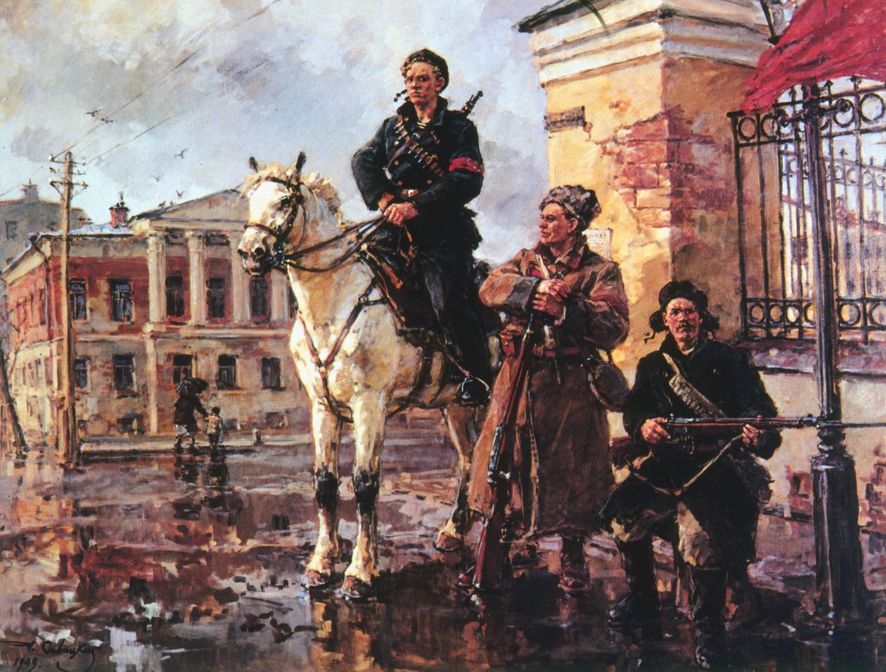 十月革命的第一天》，俄罗斯，1917年，1949年 作者 乔治·萨维茨基