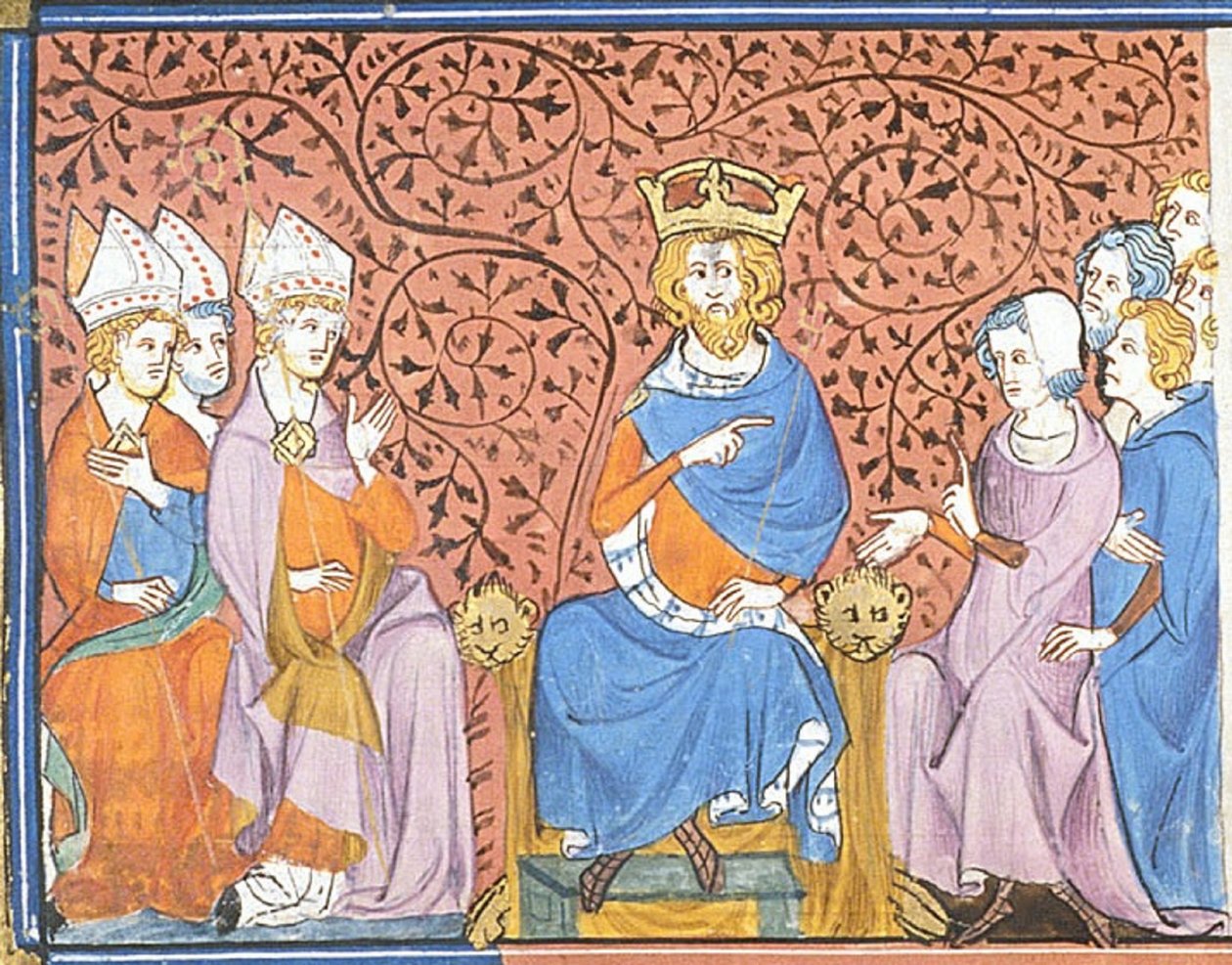 查理曼会议，选自《Chroniques de France ou de St Denis》，14 世纪 (22702883582) 作者 第比利斯的乔治亚·莱文·拉米什维利
