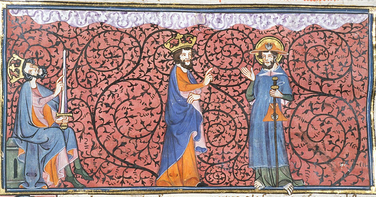 查理曼看到的银河和詹姆斯，选自《Chroniques de France ou de St Denis》，14 世纪 (22690449466) 作者 第比利斯的乔治亚·莱文·拉米什维利