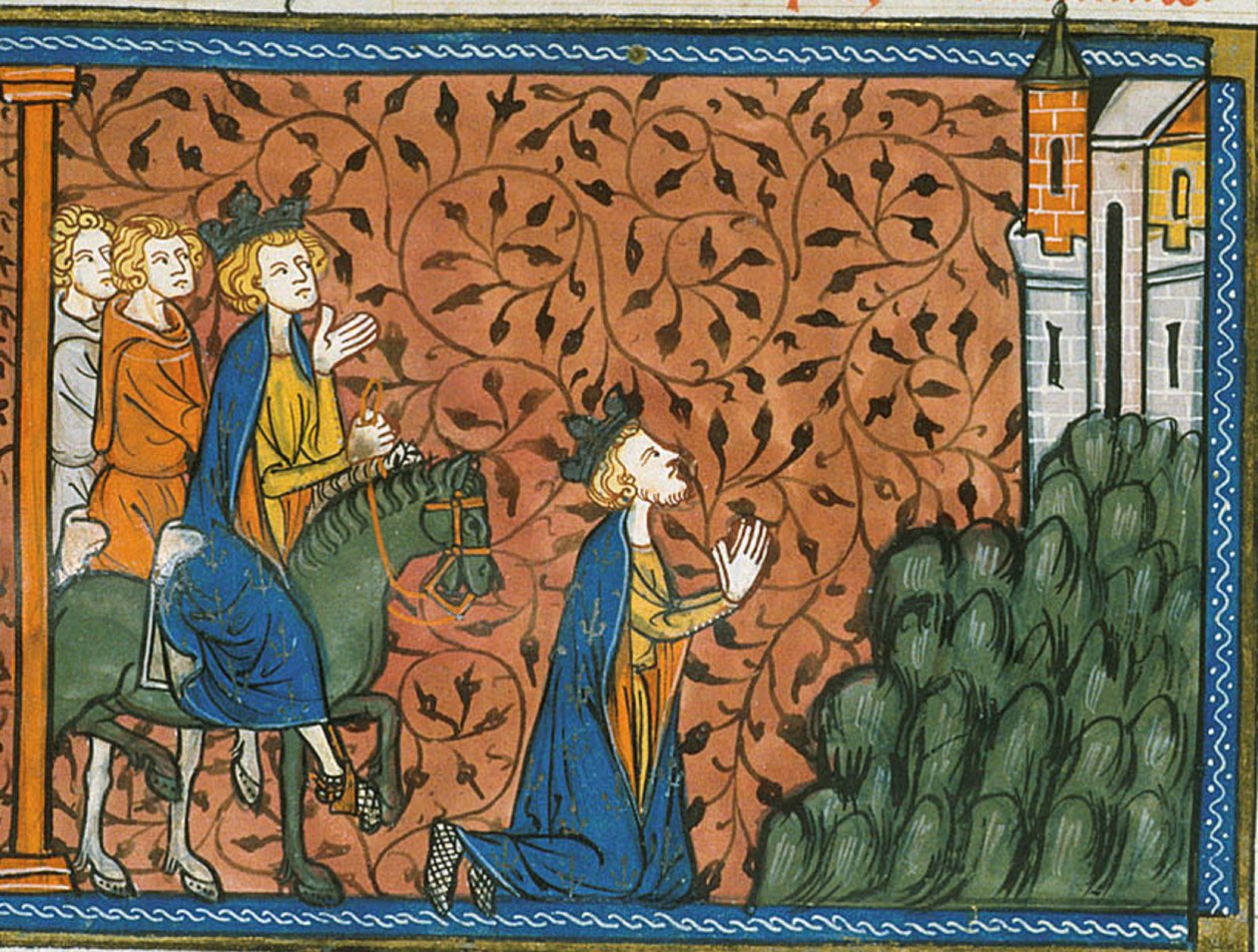 路易九世前往拿撒勒朝圣，选自 Chroniques de France ou de St Denis，14 世纪 (22528526100) 作者 第比利斯的乔治亚·莱文·拉米什维利