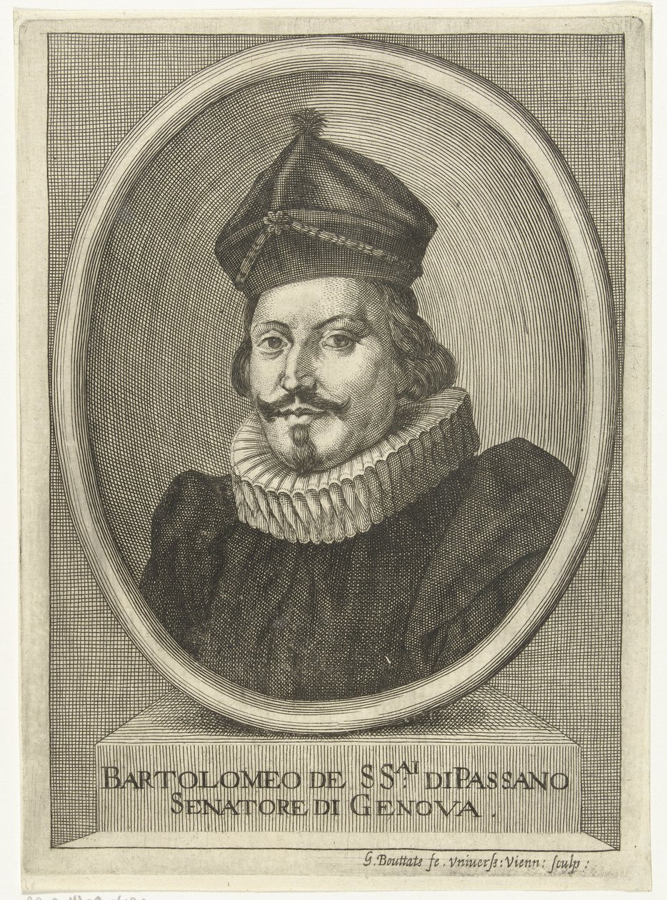 Retrato de Bartolomeo di Passano grabado 作者 杰拉德·布塔兹（Gerard Bouttats）