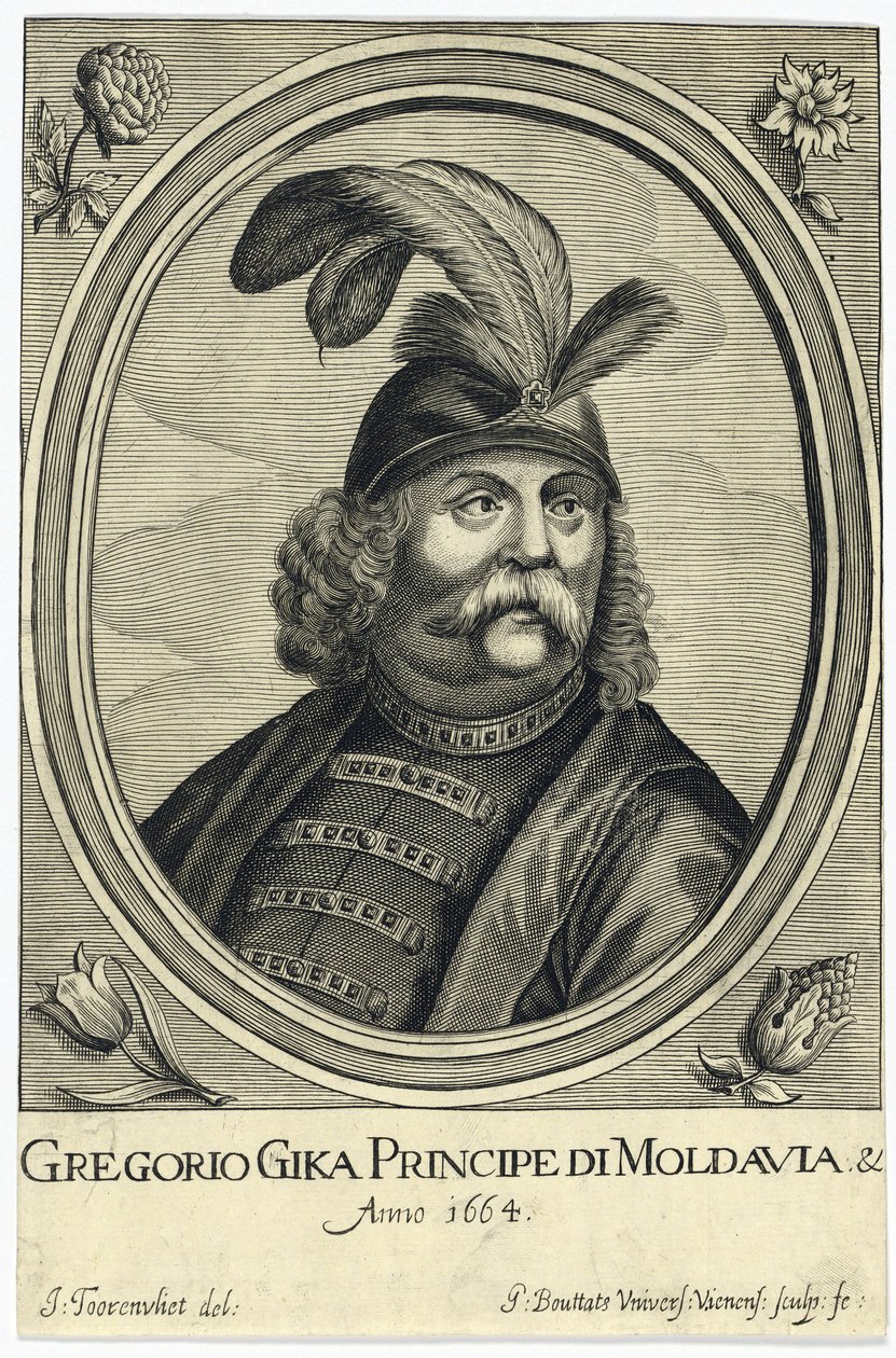 Grigore I Ghica (Ghika)（1628-1675 年），瓦拉几亚王子 par Bouttats，杰拉德（约 1630 年-1668 年以后）。铜版画，约 1664 年，私人收藏 作者 杰拉德·布塔兹（Gerard Bouttats）