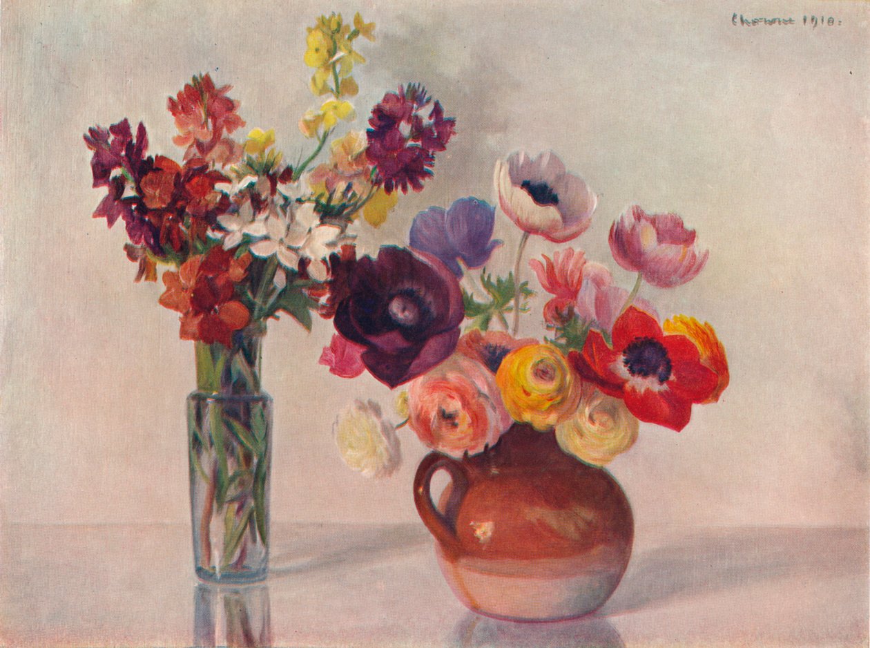海葵和壁花，c1909 作者 杰拉德·乔恩