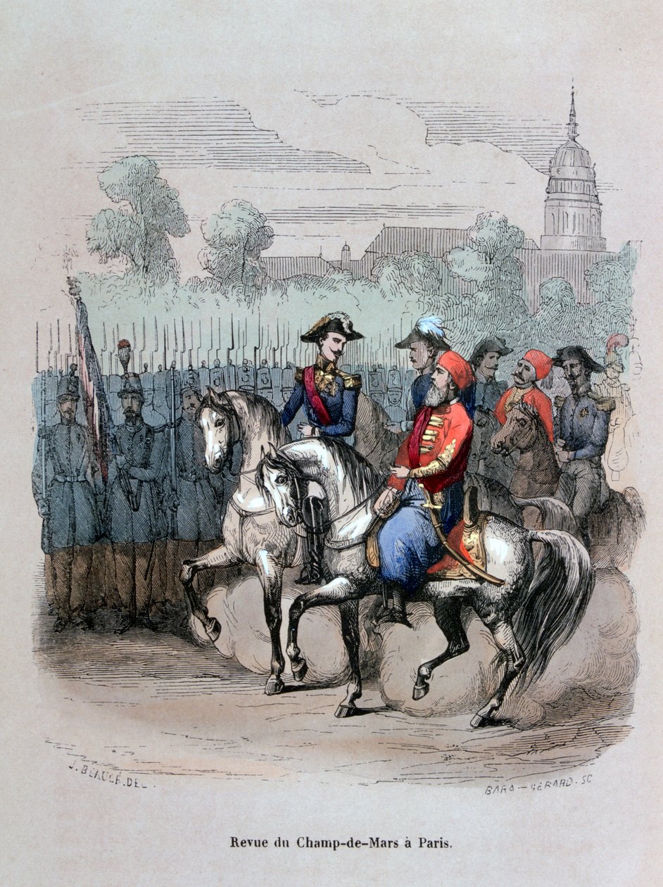 与易卜拉欣-帕查的军事检阅，巴黎火星广场》，约1846年 1847年 作者 杰拉德·科比奥