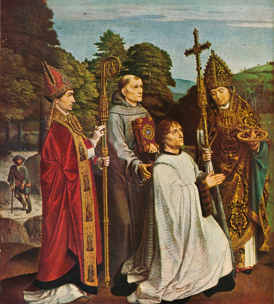 佳能Bernardijn Salviati和三个圣徒，1501年，1909年 作者 杰拉德·大卫