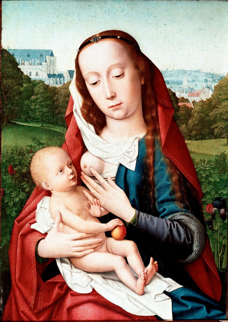Gerard David (1460-1523) 马德里，拉萨罗·加尔迪亚诺博物馆的圣母子画 作者 杰拉德·大卫
