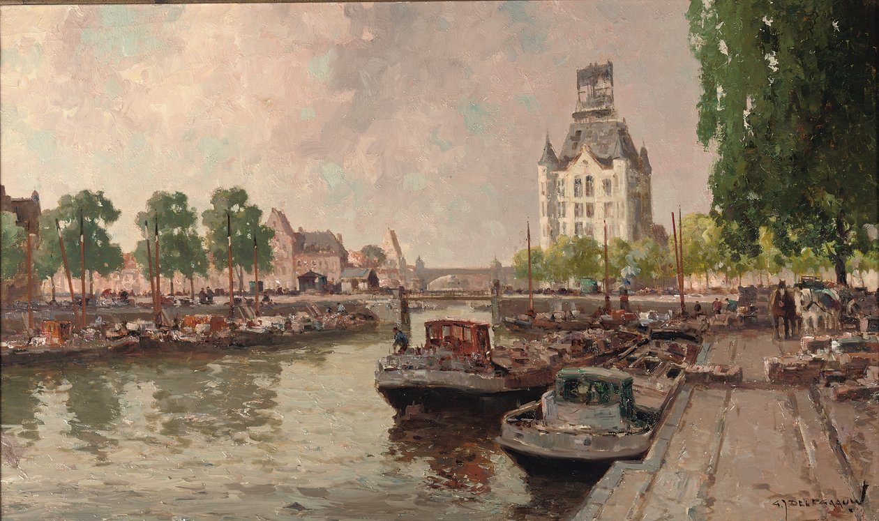 鹿特丹 Witte Huis 景观（布面油画） 作者 杰拉德·德尔夫高