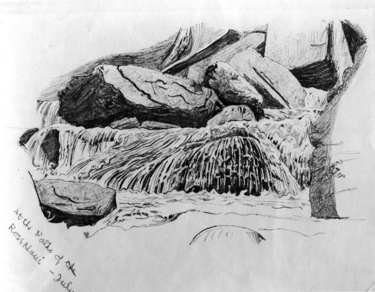 在Rosenlaui浴场 - 七月，c.1867（铅笔在纸上） 作者 杰拉德·曼利·霍普金斯