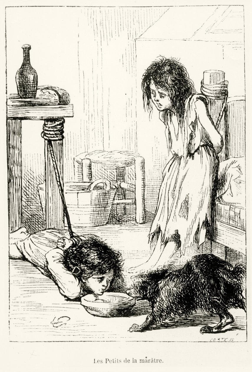 可怜的孩子，插图摘自“ L” Annee Illustree“，1868年 作者 杰拉德·塞金（Gerard Seguin）