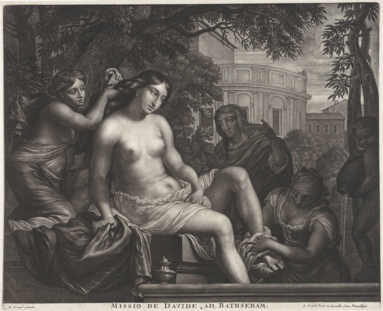 拔示巴接受大卫的信息
Missio de Davide ad Bathsebam（物品上的标题） 作者 杰拉德·瓦尔克