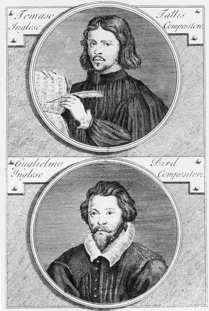 Thomas Tallis（约1505-85）和William Byrd（1543-1623）由Niccolo Francesco Haym（168889-c.1729）刻 作者 
