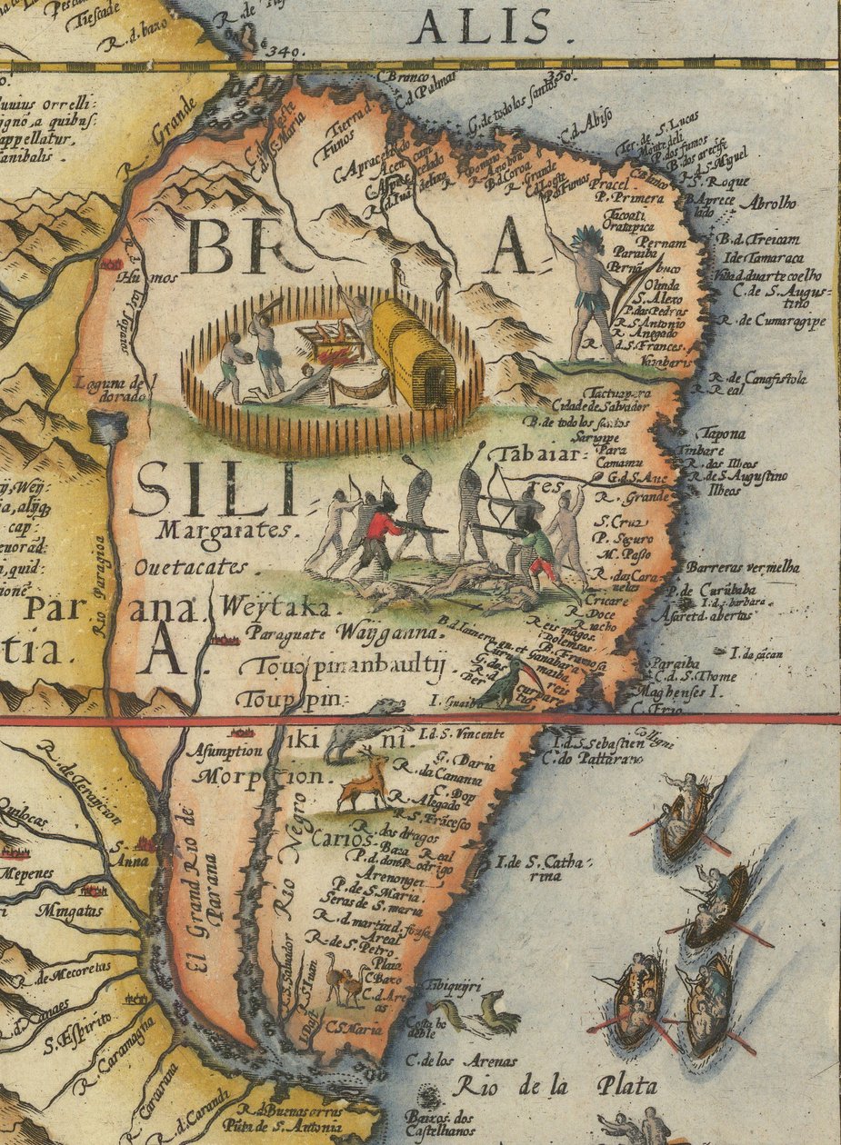南美洲地图，1593 年（已裁剪） 作者 杰拉德·德·乔德