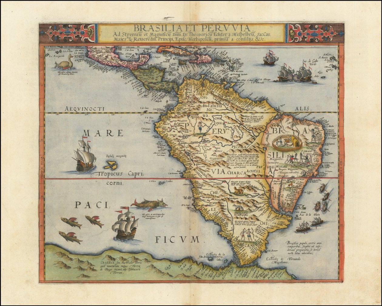 南美洲地图，1593 年 作者 杰拉德·德·乔德