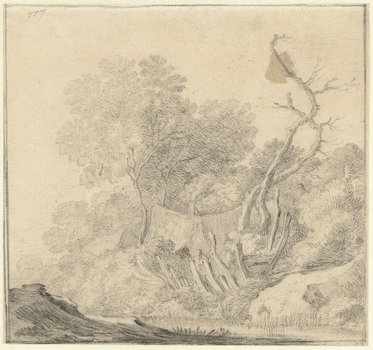 水边树丛中的房屋 作者 Gerard ter Borch (II) (可能)