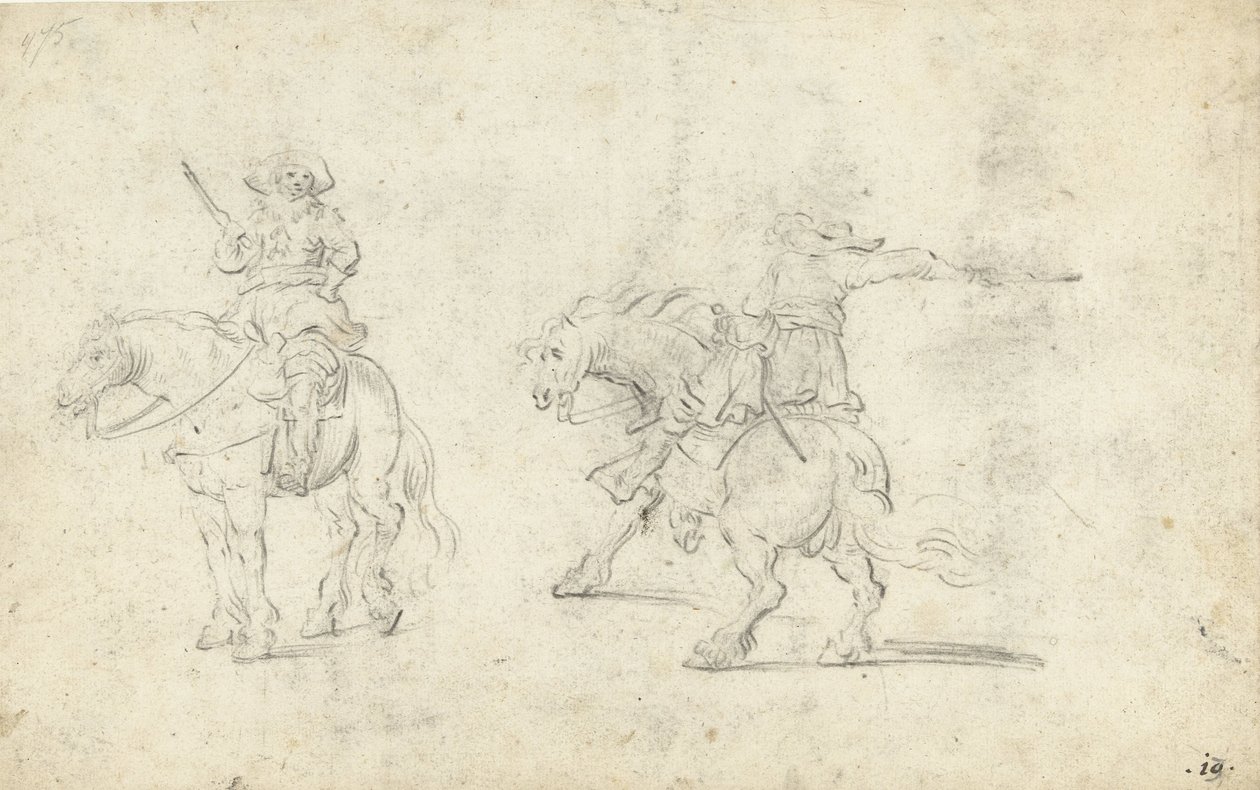 两名骑马的士兵 作者 Gerard ter Borch (II) (可能)