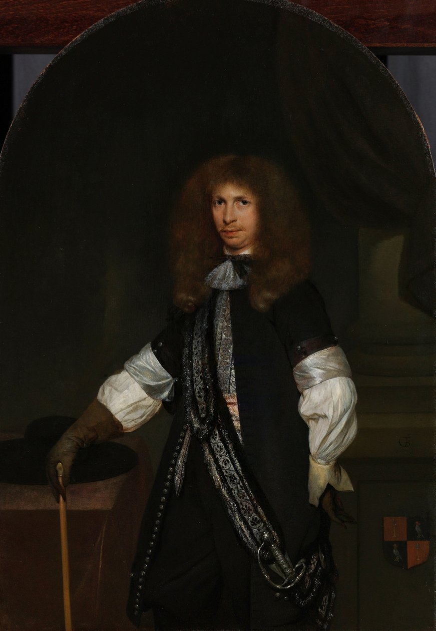 雅各布-德-格拉夫（1642-90 年）。身着军官制服 作者 Gerard ter Borch (II)（艺术家签名）