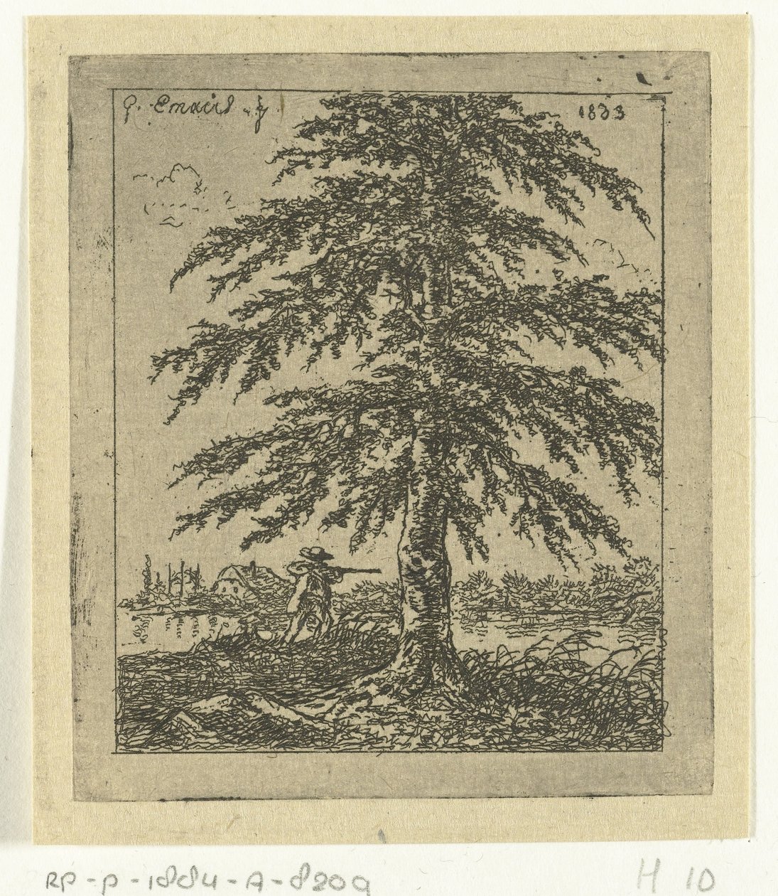 山毛榉和猎人的风景
榉树 作者 Gerardus Emaus de Micault