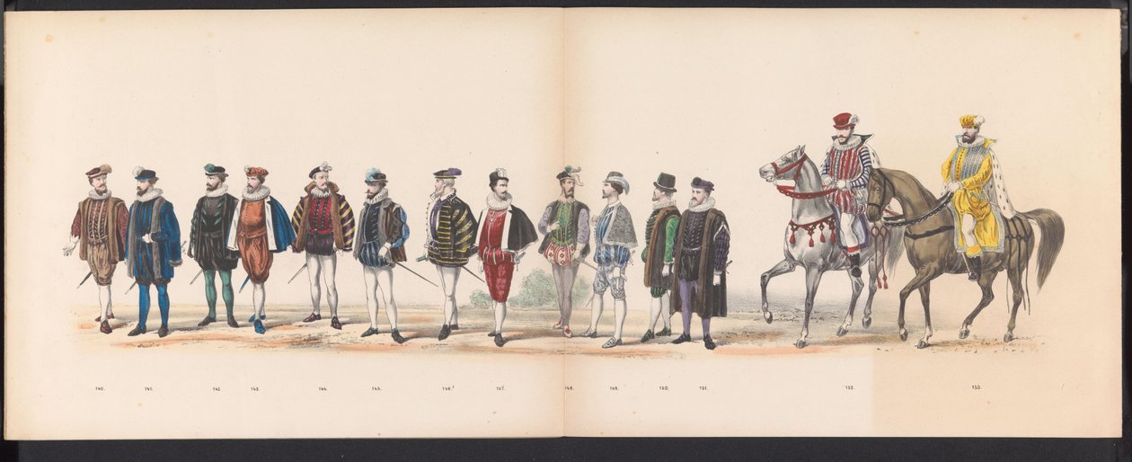 莱顿学生化妆舞会，1870 年（图版 12）
1870 年 6 月 7 日莱顿学生会成员为庆祝莱顿大学建校 295 周年而举行的化装游行，代表 1870 年莱顿之行。 作者 杰拉杜斯·约翰内斯·博斯