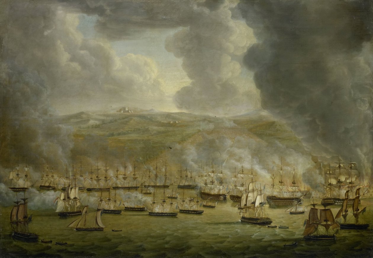 英荷联合舰队进攻阿尔及尔，1816 年 作者 Gerardus Laurentius Keultjes