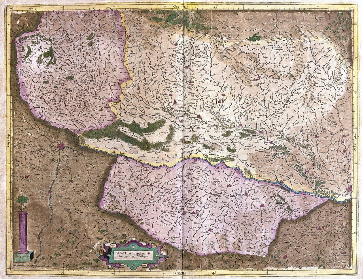 Alsace, north France (engraving 作者 杰拉杜斯·墨卡托