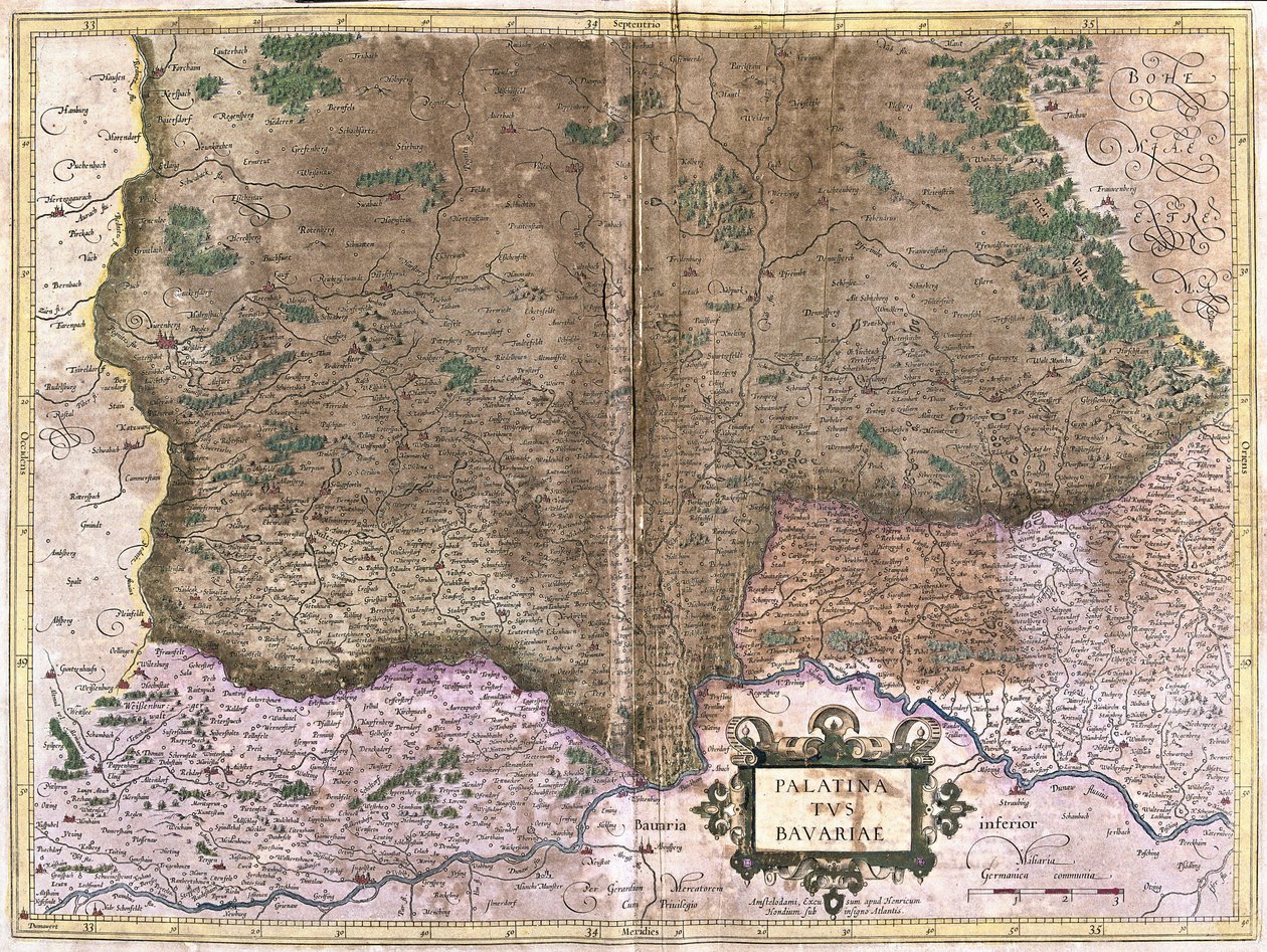 Bayern, Germany (engraving 作者 杰拉杜斯·墨卡托