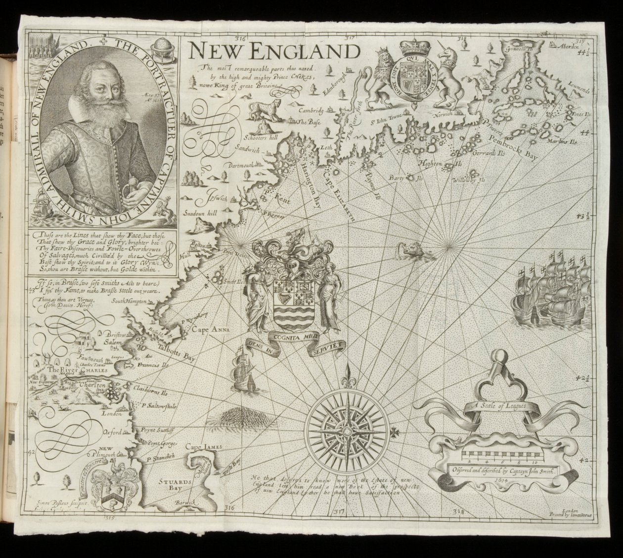 新英格兰地图，来自Historia Mundi：或墨卡托的地图集，伦敦，1635年 作者 杰拉杜斯·墨卡托