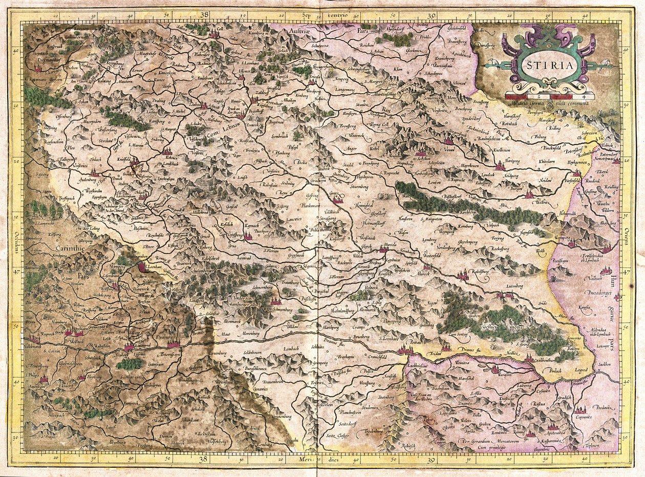 Steiermark, 奥地利 (雕刻 作者 杰拉杜斯·墨卡托