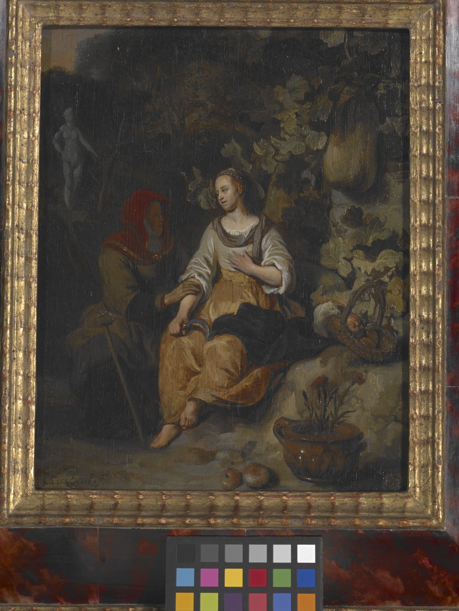 Vertumnus 和 Pomona （木板油画） 作者 杰布兰特·范·登·埃克豪特