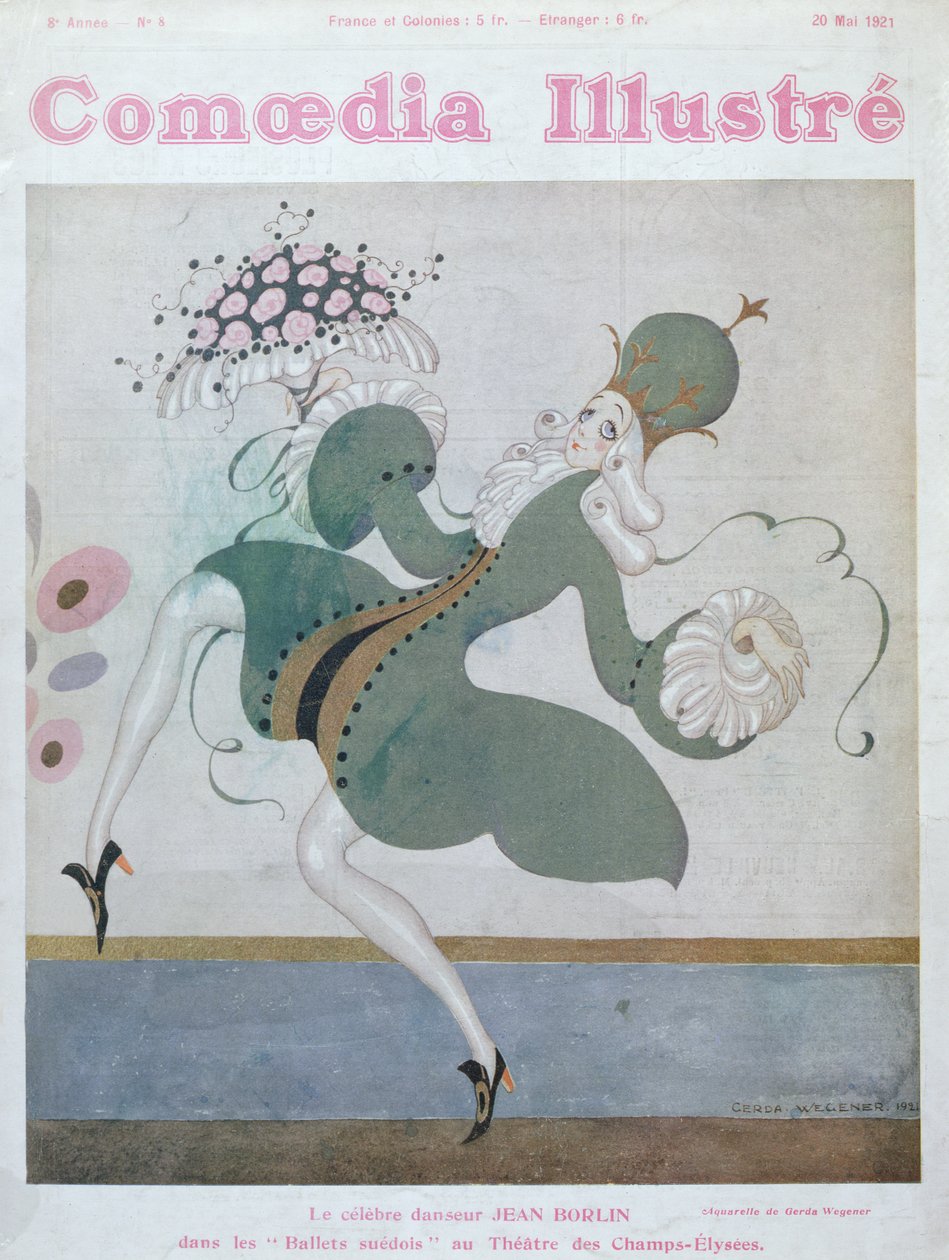 Jean Borlin（1893-1930）瑞典皇家芭蕾舞团的明星，来自&39;Comoedia Illustre&39;的封面，1921年5月 作者 格达·玛丽·弗雷德里克·韦格纳