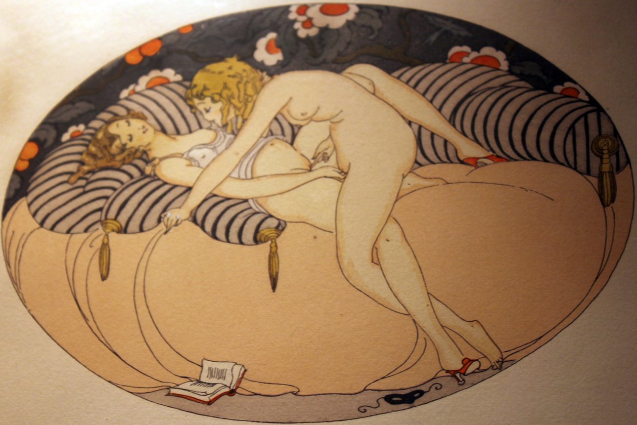 1925年出版的水彩系列，名为Les Delassements d&39;Eros in Erotopolis Paris 作者 格达·玛丽·弗雷德里克·韦格纳